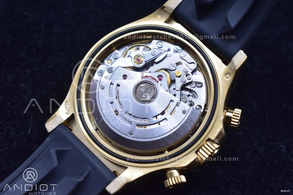 Best V2 116519 Case Rubber Strap 904L SA4130 Gold Daytona Black Clean SS Edition On 1:1 Dial 0418